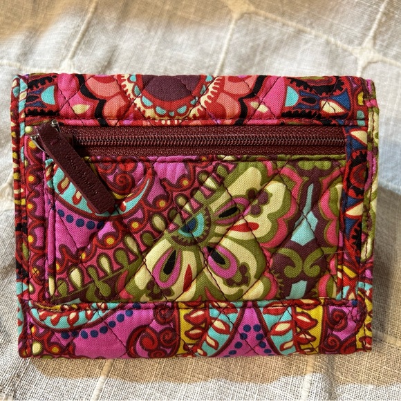 Vera Bradley maroon tri-fold wallet - Picture 3 of 4